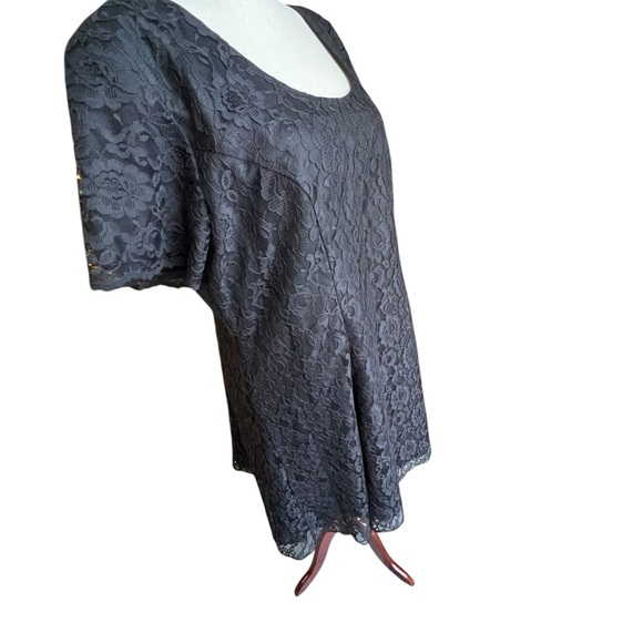 A S Elliot black lace cocktail dress with back rhinestone back accents size 24 - Picture 7 of 14